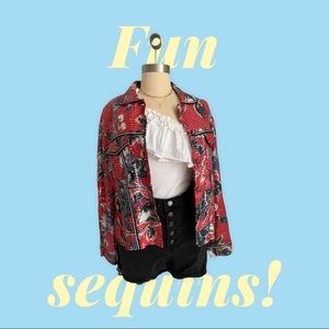 Sandy Starkman XL quality sequin jacket.